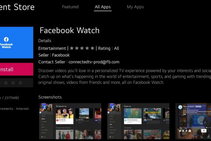 הטלוויזיות החכמות של LG תומכות באפליקציית Watch TV של פייסבוק