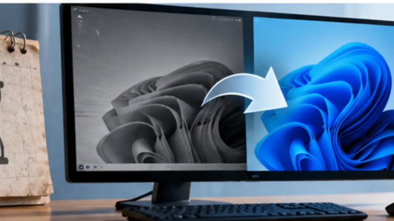 מחשב עם Windows 11 ותהליך עדכון מערכת
